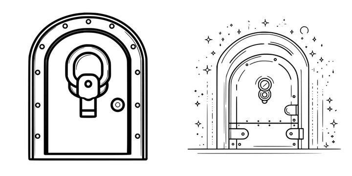 Vintage Safe Door Handle with Keyhole