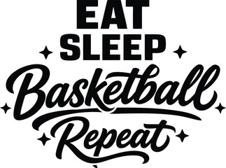 Obraz premium Basketball Quote Typography - Eat Sleep Repeat