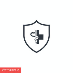 Fototapeta premium Medical Shield Protection Icon