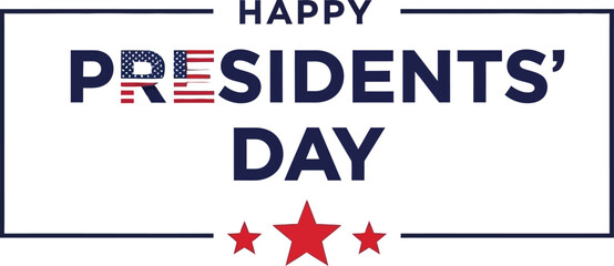 Happy Presidents' Day celebration with patriotic message
