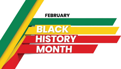 Vibrant Black History Month banner with colorful layered design