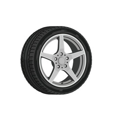 Fototapeta premium Car Tire with Alloy Wheel