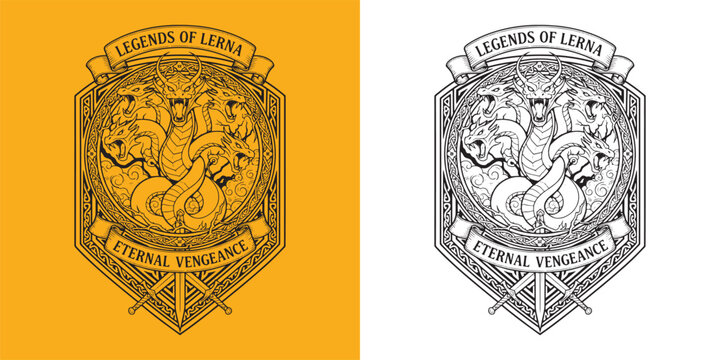 Legends of Lerna Hydra Dragon Eternal Vengeance Shield Emblem