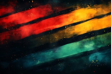 Diagonal abstract paint strokes with golden speckles on a dark background Keywords: abstract, paint