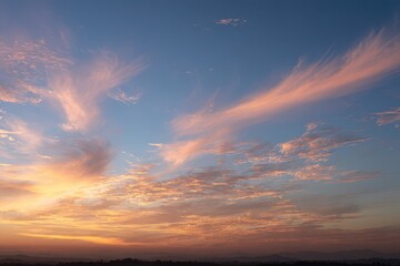 Obraz premium Calm horizon under a vibrant orange-pink sky