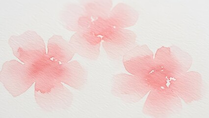Watercolor Flowers Delicate Pink Petals