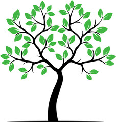 Obraz premium vector tree with green leaves
