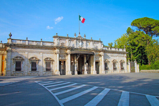 Entrance to the famous ancient thermal baths in Montecatini Terme in Italy.