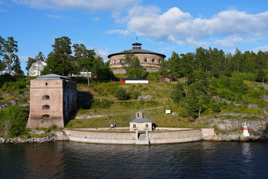 Festung Fredriksborg, Befestigungsanlage, V&auml;rmd&ouml; kommun am Oxdjupet, Turm, Burg, Verteidigungsanlage, Bauwerk, Stockholm, Schweden