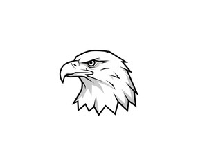 Obraz premium Eagle head profile illustration against black background