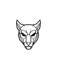 Fototapeta premium Geometric cougar head illustration on black background