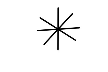 Fototapeta premium black and white, Hand drawn star spark, icon, cartoon