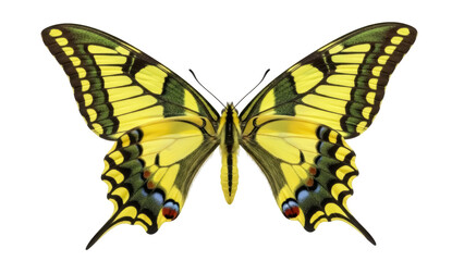 Fototapeta premium Isolated Eastern tiger swallowtail butterfly with spread wings, summer insect close-up