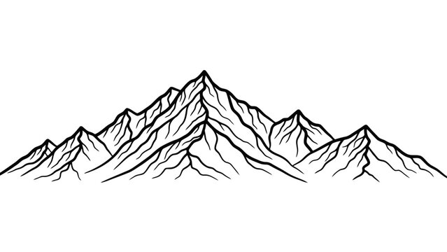 Majestic mountain range illustration