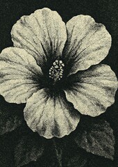 Fototapeta premium Vintage monochrome floral illustration