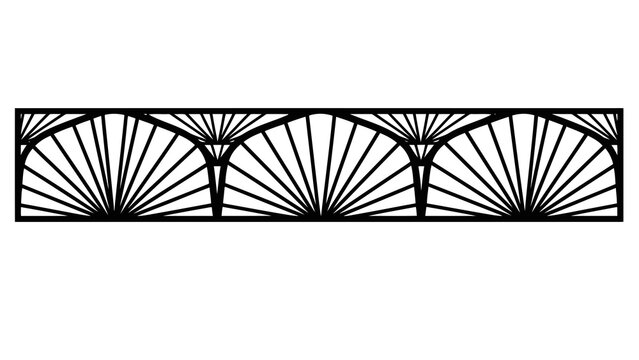 Decorative wrought iron fence design element