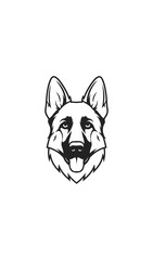Fototapeta premium German shepherd dog portrait illustration on black background