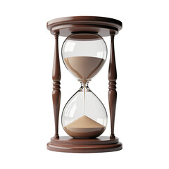 Antique Hourglass in Classic Wooden Frame with Beige Sand in Soft Natural Lighting for Time Management
