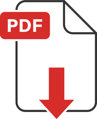 PDF file with red download arrow icon