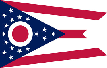 Ohio state flag with swallowtail and circle