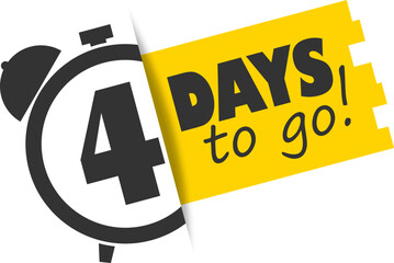 Countdown clock icon with 4 days to go