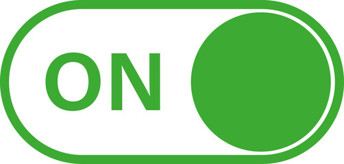 Green ON toggle button with left knob