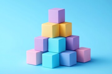 Obraz premium Leadership diagram flat design organizational growth theme animation colored pastel