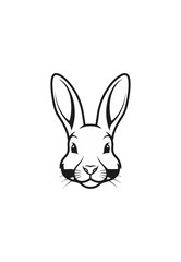 Obraz premium Rabbit head illustration monochrome isolated graphic design