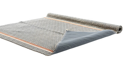 Closeup of rugs isolated on transparent background, showcasing texture and design