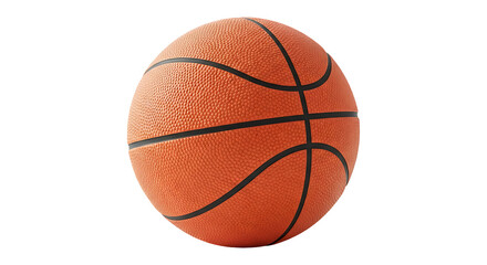 Fototapeta premium Realistic basketball on a clean white background, perfect for sports concepts and promotions. with transparent background