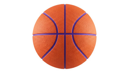 Fototapeta premium Isolated orange basketball with violet lines for court sports and active healthy lifestyle