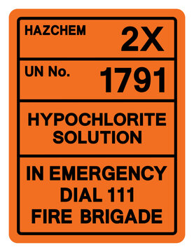 Hazard Chemical Hypochlorite Solution UN1791Symbol Sign, Vector Illustration, Isolate On White Background, Label .EPS10