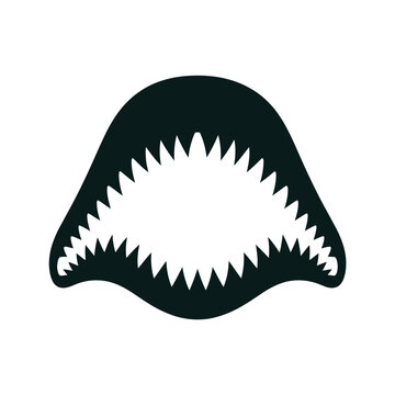 Abstract shark mouth illustration with sharp jagged teeth design