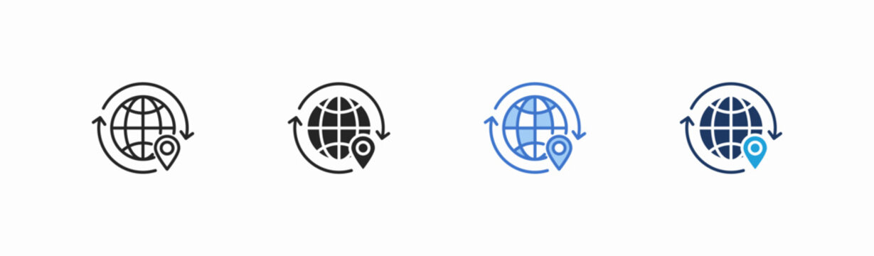 Set of globalization icon collection in multiple style. Icon suitable for web and mobile application