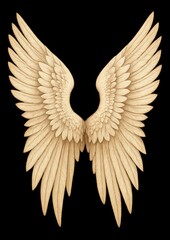 Obraz premium Elegant angel wings on black