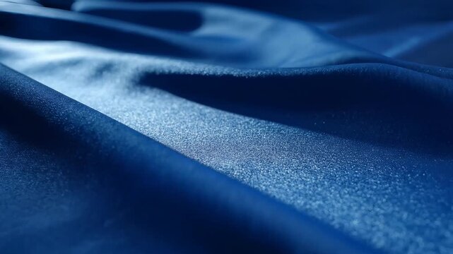 Blue Fabric Texture Background Closeup.