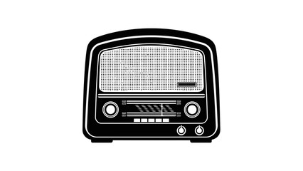 Fototapeta premium Vintage radio illustration on white background