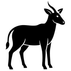 Obraz premium Saola Asian Unicorn simple thin line art vector illustration