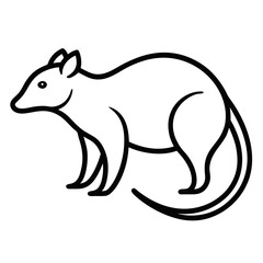 Obraz premium Solenodon simple thin line art vector illustration