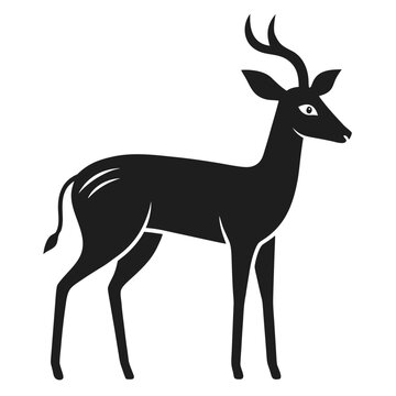 Sitatunga simple thin line art vector illustration