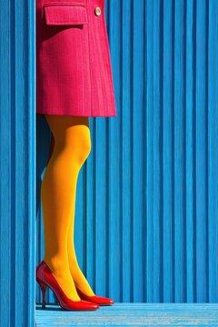 Vivid Fashion Statement: A Bold Clash of Colors and Confident Style