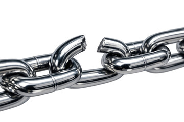 Broken metal chain representing freedom, liberation, failure, strength, weakness, risk, and breaking free from constraints and addiction