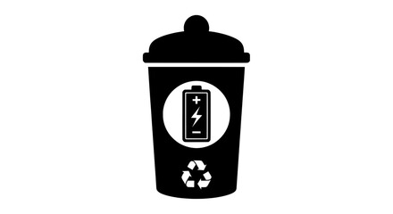 Battery recycling icon for proper disposal