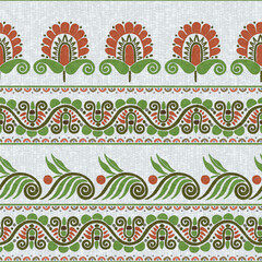 Seamless floral vector mosaic, graphic template pattern