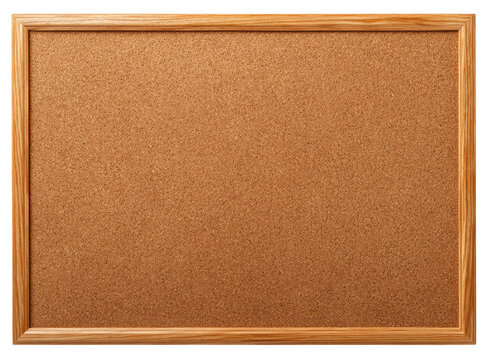 Empty cork bulletin board with light wooden frame