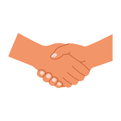 Handshake gesture. Agreement and partnership concept. Flat vector illustration