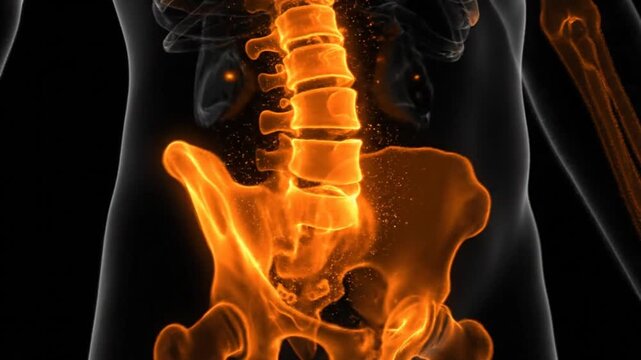 Human spine and pelvis anatomy.