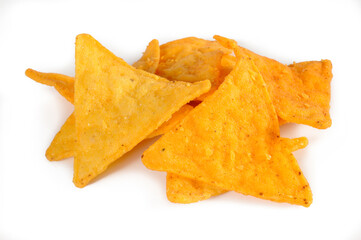 Fototapeta premium corn nachos chips on white background