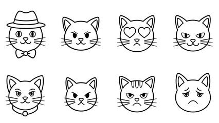 Cats with various facial expressions 1. © sardi