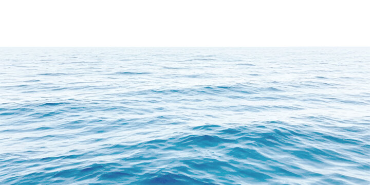 Serene blue water ripples gently across the vast ocean surface under a bright sky